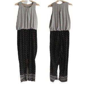 HEI HEI \ Rhodes Anthropologie Sleeveles Crop Jumpsuit Grey & Black Sz S
